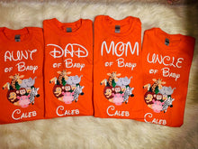 Load image into Gallery viewer, Safari Family matching T-shirt, Safari Baby shower T-shirts, Safari theme baby shower, Safari, Baby Boy, Baby Shower, Baby shower Family