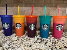 Load image into Gallery viewer, Starbucks Color changing Cold Cup 24oz / Cold Cup/Starbucks Reusable Cup 24oz/ Plain Starbucks Cup/ Starbucks Blank Cup/ Starbucks