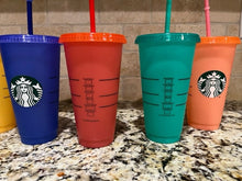 Load image into Gallery viewer, Starbucks Color changing Cold Cup 24oz / Cold Cup/Starbucks Reusable Cup 24oz/ Plain Starbucks Cup/ Starbucks Blank Cup/ Starbucks