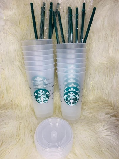 Clear or Black Starbucks Reusable Cup 24oz/ Plain Starbucks Cup/ Starbucks  Blank Cup/ Starbucks Cup/ Starbucks Tumbler Black 