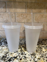 Load image into Gallery viewer, Reusable Black Matte Cold Cup 24oz/24oz cold cup/24oz cup for decoration/no logo reusable plastic cup