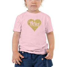 Load image into Gallery viewer, Three Birthday Toddler Short Sleeve Tee