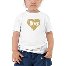 Load image into Gallery viewer, Three Birthday Toddler Short Sleeve Tee