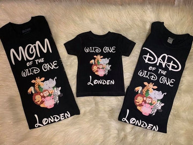 Wild one/ One Birthday/ First Birthday Family matching T-shirts/ Mom of wild one/ Birthday Boy/ Birthday Girl