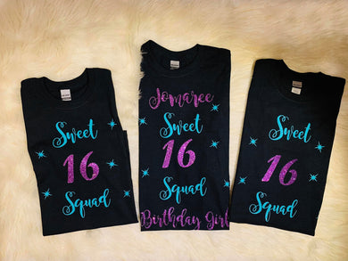 Sweet 16,Sweet sixteen T-shirt, 16th Birthday, Birthday Girl T-shirt, Birthday, Sweet 16 Squad