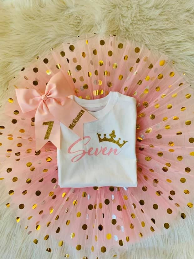 Seven Birthday Girl, Seven Birthday, Birthday Girl outfit, Seven, Birthday princess outfit, 7