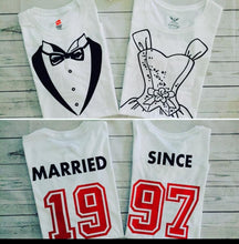 Load image into Gallery viewer, Wedding Anniversary/ Wedding/ Husband and Wife T-shirts/ Couple T-shirts/ Family Anniversary
