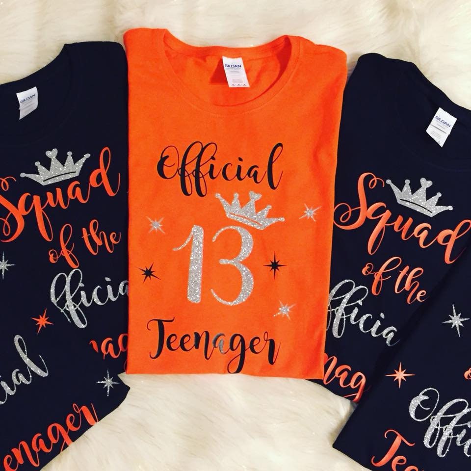 Official Teenager,13, Thirteen Birthday, Mom of the teenager, Family matching T-shirts, Thirteen,