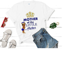 Load image into Gallery viewer, Mom of the Birthday prince/ Mom baby shower/ Mom baby shower T-shirt/ Birthday prince/Prince baby shower
