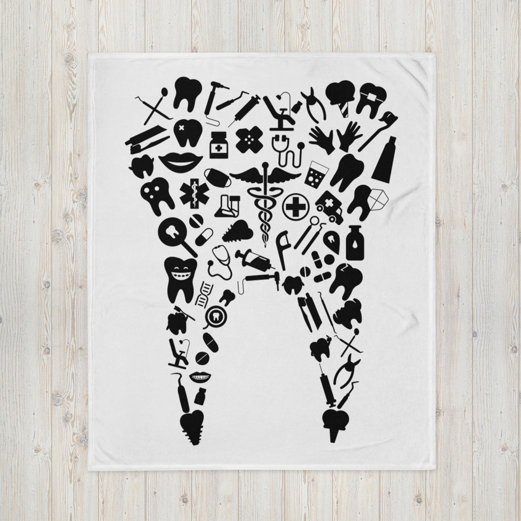 Tooth Throw Blanket/Dental Blanket/Dental Gift Blanket/Dentist Blanket/Dental Assistant Blanket/Dental Hygienist Blanket/Dental