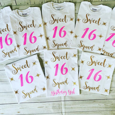 Sweet 16,Sweet sixteen T-shirt, 16th Birthday, Birthday Girl T-shirt, Birthday, Sweet 16 Squad