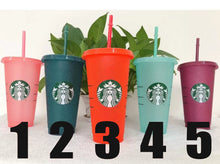 Load image into Gallery viewer, Sparkle Starbucks Cold Cup 24oz /Glitter Cold Cup/Starbucks Reusable Cup 24oz/ Plain Starbucks Cup/ Starbucks Blank Cup/ Starbucks
