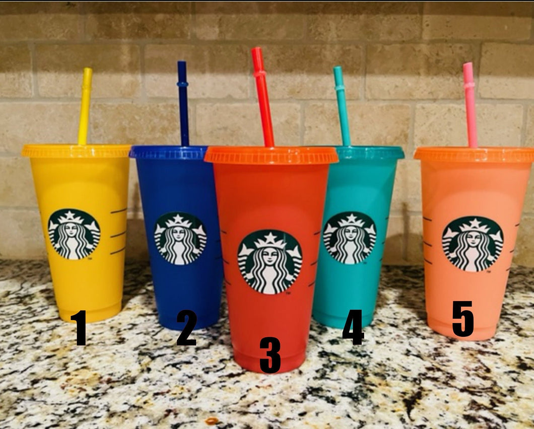 Starbucks Color changing Cold Cup  24oz / Cold Cup/Starbucks Reusable Cup 24oz/ Plain Starbucks Cup/ Starbucks Blank Cup/ Starbucks