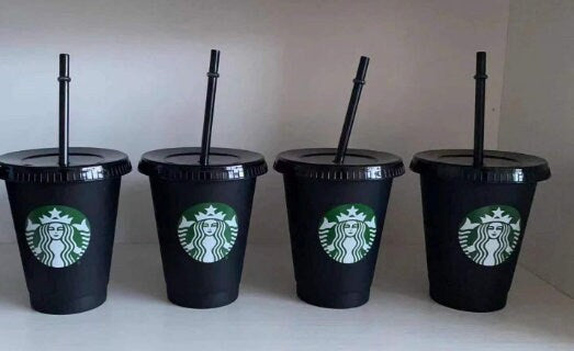 Starbucks black or clear Reusable Cup 16oz/ Plain Starbucks Cup/ Starb –  Elite designs Co22