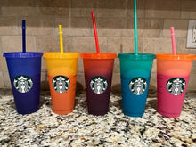 Load image into Gallery viewer, Starbucks Color changing Cold Cup  24oz / Cold Cup/Starbucks Reusable Cup 24oz/ Plain Starbucks Cup/ Starbucks Blank Cup/ Starbucks
