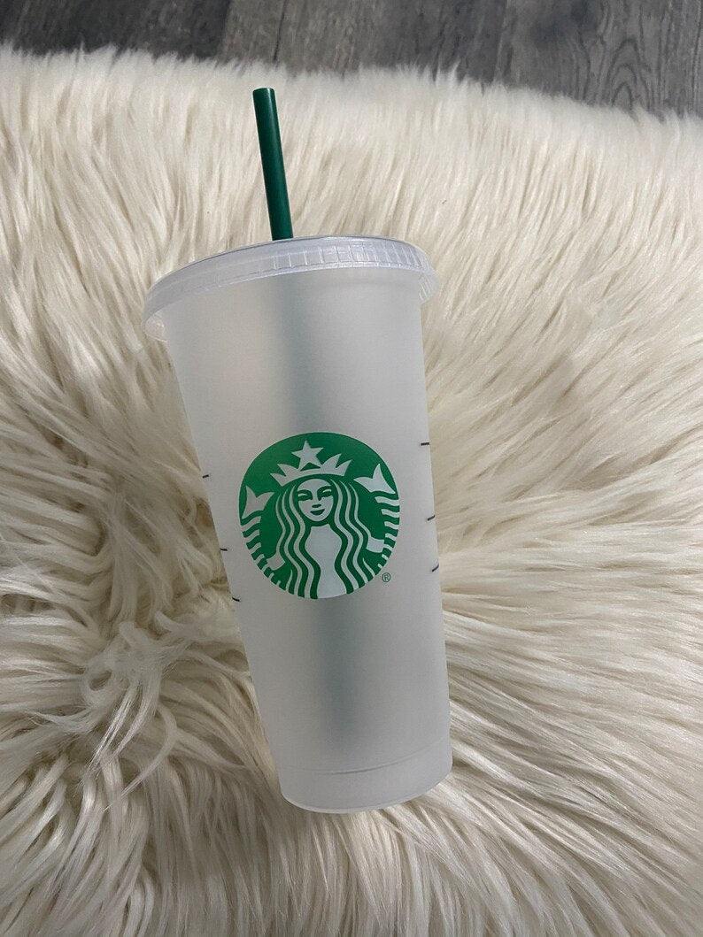 Clear or Black Starbucks Reusable Cup 24oz/ Plain Starbucks Cup/ Starbucks  Blank Cup/ Starbucks Cup/ Starbucks Tumbler Black