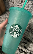 Load image into Gallery viewer, Sparkle Starbucks Cold Cup  24oz /Glitter Cold Cup/Starbucks Reusable Cup 24oz/ Plain Starbucks Cup/ Starbucks Blank Cup/ Starbucks
