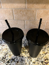Load image into Gallery viewer, Reusable Black Matte Cold Cup 24oz/24oz  cold cup/24oz cup for decoration/no logo reusable plastic cup
