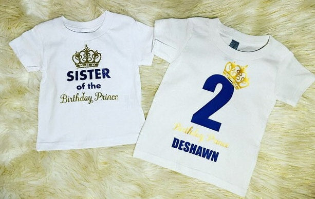 Two Birthday Prince Family matching T-shirt, Birthday Prince Birthday, Birthday Boy Family T-shirts, Second Birthday, Birthday prince