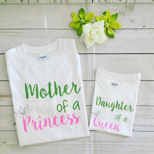 Mother of the Princess Daughter of the Queen/Mother Daughter matching T-shirts/Mouther Daughter matching T-shirts